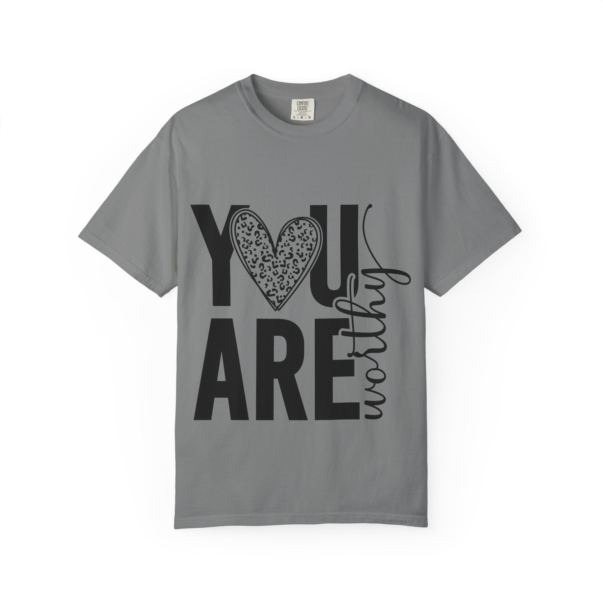 You Are Worthy Heart Graphic Inspirational Tee
