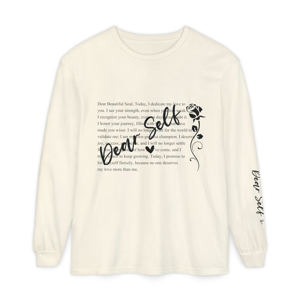 Dear Self Long Sleeve Tee — Inspirational Self-Love Shirt