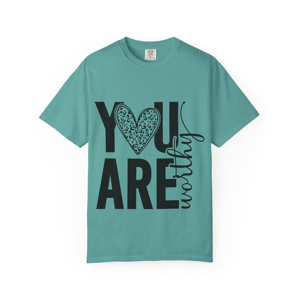 You Are Worthy Heart Graphic Inspirational Tee